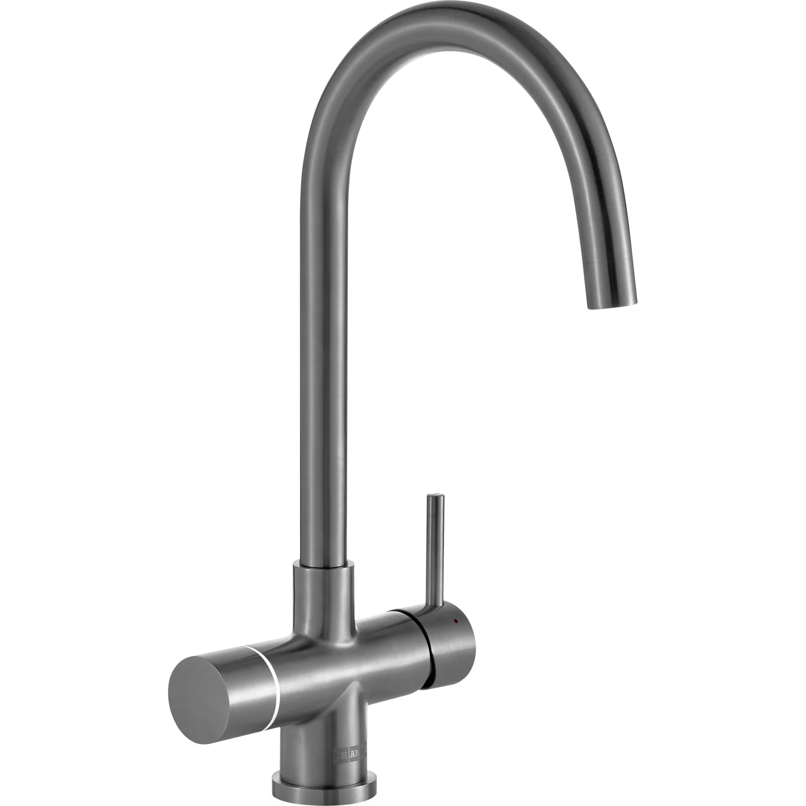 Franke Minerva boiling water tap, gunmetal swan-neck spout